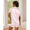 image:imageEkouaer Pajamas for Women Set Silk Satin Pjs Button Down Sleepwear Summer Loungewear Top and Shorts Lounge Set SXXLChampagne