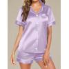 image:imageEkouaer Pajamas for Women Set Silk Satin Pjs Button Down Sleepwear Summer Loungewear Top and Shorts Lounge Set SXXLLilac