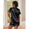 image:imageEkouaer Pajamas for Women Set Silk Satin Pjs Button Down Sleepwear Summer Loungewear Top and Shorts Lounge Set SXXLStars11  Black