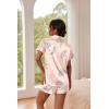 image:imageEkouaer Pajamas for Women Set Silk Satin Pjs Button Down Sleepwear Summer Loungewear Top and Shorts Lounge Set SXXLWhite Crane
