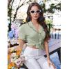 image:imageEkouaer Pajamas for Women Sets Cute Pjs Button Down 2 Piece Short Sleeve Ruffle Lounge Set SleepwearAqua Green