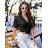 image:imageEkouaer Pajamas for Women Sets Cute Pjs Button Down 2 Piece Short Sleeve Ruffle Lounge Set SleepwearBlack