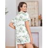 image:imageEkouaer Pajamas for Women Sets Cute Pjs Button Down 2 Piece Short Sleeve Ruffle Lounge Set SleepwearGreen Leaves