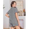 image:imageEkouaer Pajamas for Women Sets Cute Pjs Button Down 2 Piece Short Sleeve Ruffle Lounge Set SleepwearGrey Bow