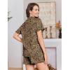 image:imageEkouaer Pajamas for Women Sets Cute Pjs Button Down 2 Piece Short Sleeve Ruffle Lounge Set SleepwearLeopard
