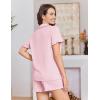 image:imageEkouaer Pajamas for Women Sets Cute Pjs Button Down 2 Piece Short Sleeve Ruffle Lounge Set SleepwearPink