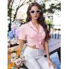 image:imageEkouaer Pajamas for Women Sets Cute Pjs Button Down 2 Piece Short Sleeve Ruffle Lounge Set SleepwearPink