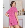 image:imageEkouaer Pajamas for Women Sets Cute Pjs Button Down 2 Piece Short Sleeve Ruffle Lounge Set SleepwearPink Leopard