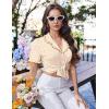 image:imageEkouaer Pajamas for Women Sets Cute Pjs Button Down 2 Piece Short Sleeve Ruffle Lounge Set SleepwearYellow Floral