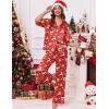 image:imageEkouaer Silk Satin Pajamas Set Women Short Sleeve Pj Sets Button Down Sleepwear 2 Piece Soft Loungewear SXXLChristmas Elk