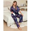image:imageEkouaer Silk Satin Pajamas Set Women Short Sleeve Pj Sets Button Down Sleepwear 2 Piece Soft Loungewear SXXLNavy Martini