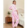 image:imageEkouaer Silk Satin Pajamas Set Women Short Sleeve Pj Sets Button Down Sleepwear 2 Piece Soft Loungewear SXXLPink Cowgirl