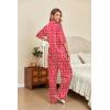 image:imageEkouaer Silk Satin Pajamas Set Women Short Sleeve Pj Sets Button Down Sleepwear 2 Piece Soft Loungewear SXXLRed Heart