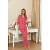 image:imageEkouaer Silk Satin Pajamas Set Women Short Sleeve Pj Sets Button Down Sleepwear 2 Piece Soft Loungewear SXXLRed Heart