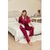 image:imageEkouaer Silk Satin Pajamas Set Women Short Sleeve Pj Sets Button Down Sleepwear 2 Piece Soft Loungewear SXXLWine Red
