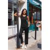 image:imageEkouaer Two Piece Sets for Women Summer Vacation Fashion Outfits Sleeveless Top Wide Leg Pants 2026 Lounge Sets S2XlBlack