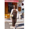 image:imageEkouaer Two Piece Sets for Women Summer Vacation Fashion Outfits Sleeveless Top Wide Leg Pants 2026 Lounge Sets S2XlBrown