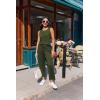 image:imageEkouaer Two Piece Sets for Women Summer Vacation Fashion Outfits Sleeveless Top Wide Leg Pants 2026 Lounge Sets S2XlDark Green