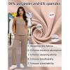 image:imageEkouaer Two Piece Sets for Women Summer Vacation Fashion Outfits Sleeveless Top Wide Leg Pants 2026 Lounge Sets S2XlKhaki