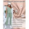 image:imageEkouaer Two Piece Sets for Women Summer Vacation Fashion Outfits Sleeveless Top Wide Leg Pants 2026 Lounge Sets S2XlLight Green