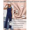 image:imageEkouaer Two Piece Sets for Women Summer Vacation Fashion Outfits Sleeveless Top Wide Leg Pants 2026 Lounge Sets S2XlNavy Blue