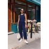 image:imageEkouaer Two Piece Sets for Women Summer Vacation Fashion Outfits Sleeveless Top Wide Leg Pants 2026 Lounge Sets S2XlNavy Blue