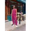 image:imageEkouaer Two Piece Sets for Women Summer Vacation Fashion Outfits Sleeveless Top Wide Leg Pants 2026 Lounge Sets S2XlRose Pink