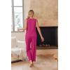 image:imageEkouaer Two Piece Sets for Women Summer Vacation Fashion Outfits Sleeveless Top Wide Leg Pants 2026 Lounge Sets S2XlRose Pink