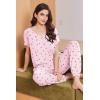 image:imageEkouaer Viscose from Bamboo Womens Pajama Sets Super Soft Short Sleeve Button Top and Pants Pj Sleepwear Sets SXXLCherry