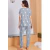 image:imageEkouaer Viscose from Bamboo Womens Pajama Sets Super Soft Short Sleeve Button Top and Pants Pj Sleepwear Sets SXXLGrey Star