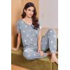 image:imageEkouaer Viscose from Bamboo Womens Pajama Sets Super Soft Short Sleeve Button Top and Pants Pj Sleepwear Sets SXXLGrey Star