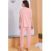 image:imageEkouaer Viscose from Bamboo Womens Pajama Sets Super Soft Short Sleeve Button Top and Pants Pj Sleepwear Sets SXXLLight Pink