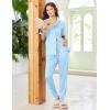image:imageEkouaer Women Pajama Set Short Sleeve Button Down Pjs Soft Comfy Sleepwear Nightwear with Jogger PantsBlue Stripe Bow