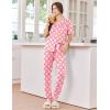image:imageEkouaer Women Pajama Set Short Sleeve Button Down Pjs Soft Comfy Sleepwear Nightwear with Jogger PantsPink Plaid