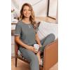 image:imageEkouaer Women Soft Pant Sets Short Sleeve Top and Long Pants Pjs 2 Piece Lightweight Pajama Sets with PocketsGrey