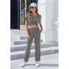 image:imageEkouaer Women Soft Pant Sets Short Sleeve Top and Long Pants Pjs 2 Piece Lightweight Pajama Sets with PocketsGrey