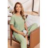 image:imageEkouaer Women Soft Pant Sets Short Sleeve Top and Long Pants Pjs 2 Piece Lightweight Pajama Sets with PocketsLight Green