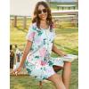image:imageEkouaer Women Zipper Front House Coat Short Sleeves Robe Zip Up Bathrobes Short Nightgown with Pockets S3XLFlower Green