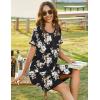 image:imageEkouaer Women Zipper Front House Coat Short Sleeves Robe Zip Up Bathrobes Short Nightgown with Pockets S3XLGolden Flower