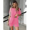 image:imageEkouaer Womens 2 Piece Lounge Set 2026 Summer Biker Shorts Set Outfits Short Sleeve Oversized Top Matching TracksuitHot Pink