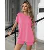image:imageEkouaer Womens 2 Piece Lounge Set 2026 Summer Biker Shorts Set Outfits Short Sleeve Oversized Top Matching TracksuitHot Pink