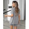 image:imageEkouaer Womens 2 Piece Lounge Set 2026 Summer Biker Shorts Set Outfits Short Sleeve Oversized Top Matching TracksuitLight Grey