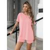 image:imageEkouaer Womens 2 Piece Lounge Set 2026 Summer Biker Shorts Set Outfits Short Sleeve Oversized Top Matching TracksuitPink
