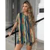 image:imageEkouaer Womens 2 Piece Lounge Set 2026 Summer Biker Shorts Set Outfits Short Sleeve Oversized Top Matching TracksuitTiedye Stripe