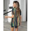 image:imageEkouaer Womens 2 Piece Lounge Set 2026 Summer Biker Shorts Set Outfits Short Sleeve Oversized Top Matching TracksuitTiedye Stripe