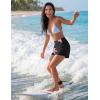 image:imageEkouaer Womens 3 Board Shorts High Waisted Swim Shorts Swimsuit Bottoms Beach Shorts with Pockets S2XLBlack With Lily Flower