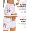 image:imageEkouaer Womens 3 Board Shorts High Waisted Swim Shorts Swimsuit Bottoms Beach Shorts with Pockets S2XLWhite With Lily Flower