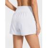 image:imageEkouaer Womens 3 Board Shorts High Waisted Swim Shorts Swimsuit Bottoms Beach Shorts with Pockets S2XLWhite With Lily Flower