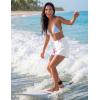 image:imageEkouaer Womens 3 Board Shorts High Waisted Swim Shorts Swimsuit Bottoms Beach Shorts with Pockets S2XLWhite With Lily Flower