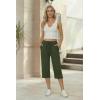 image:imageEkouaer Womens Capri Pajama Pants 2026 Wide Leg Lounge Sleep Pants Soft Comfy Drawstring Pj Bottoms with PocketsArmy Green
